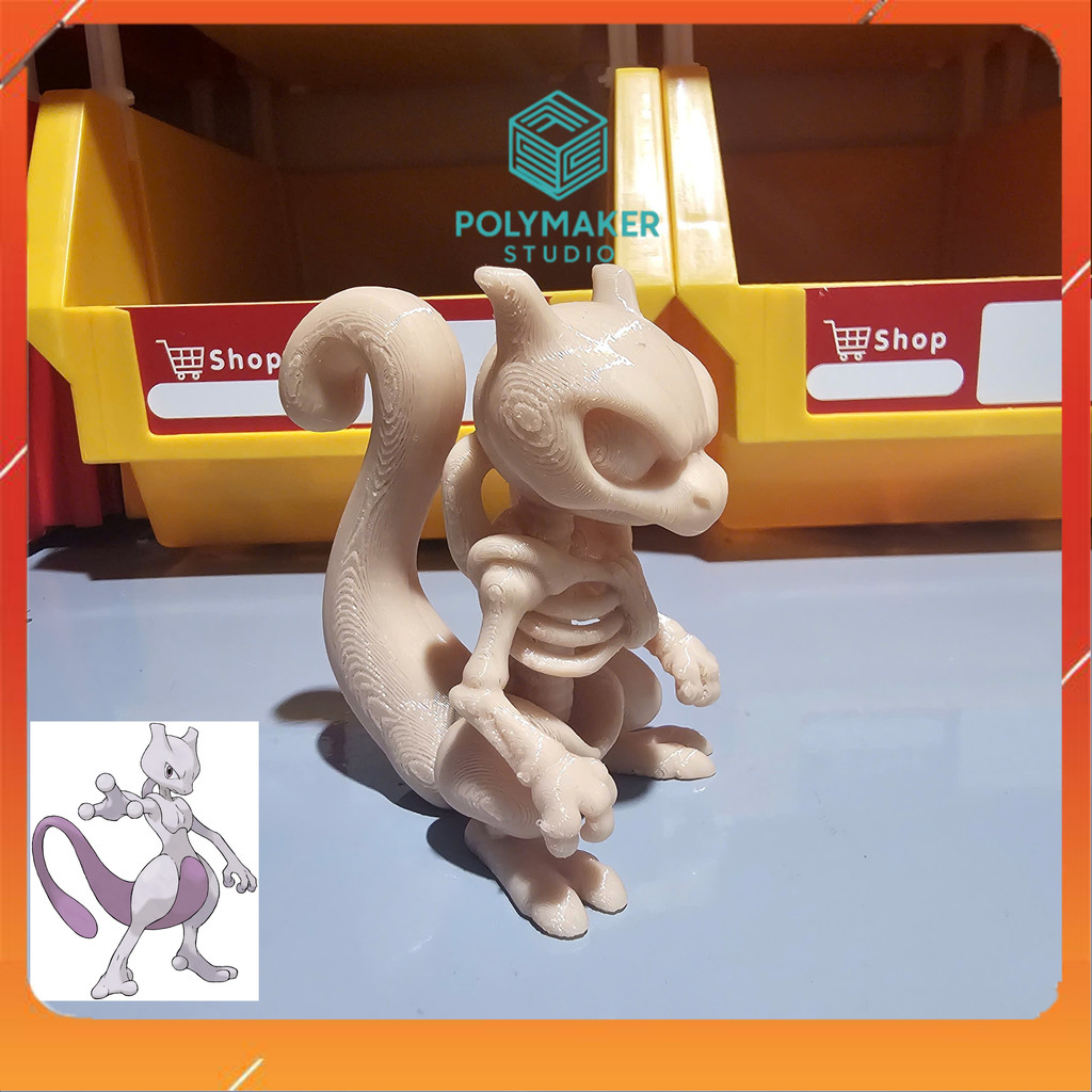 Pokémon Mewtwo Model Skeleton Toy - Mewtwo Pokémon Skeleton Creepy ของเล่นตกแต่งน่ารัก | POLYMAKER S