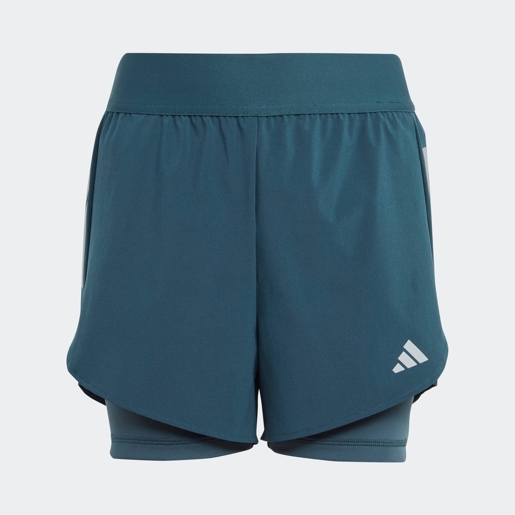 adidas ไลฟ์สไตล์ กางเกงขาสั้นผ้าทอดีไซน์ทูอินวัน AEROREADY เด็ก สีเทอร์คอยส์ HY1315