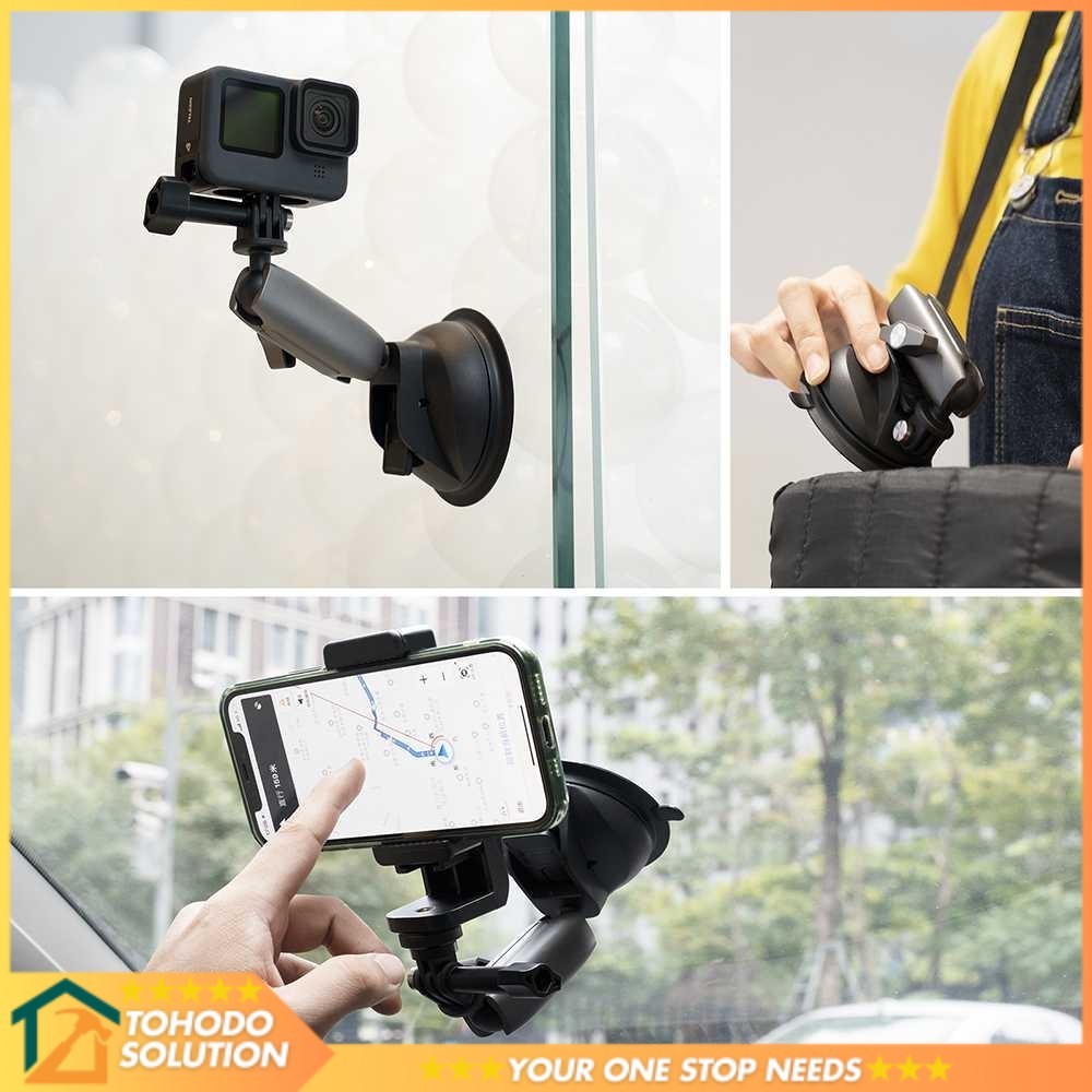 TELESIN ที่วางโทรศัพท์ในรถยนต์แบบถ้วยดูดสําหรับกล้องแอคชั่นแคมเมราสําหรับ GoPro 10/9 - TE-SUC-010