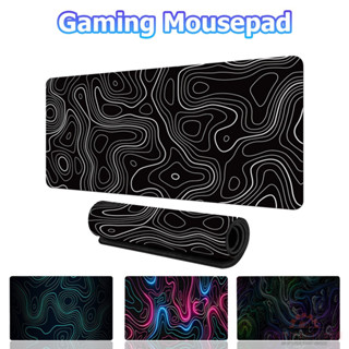 80*30cm แผ่นรองเมาส์ลายการ์ตูนยาว ขอบล็อคของเหลวแบบนามธรรม ห…