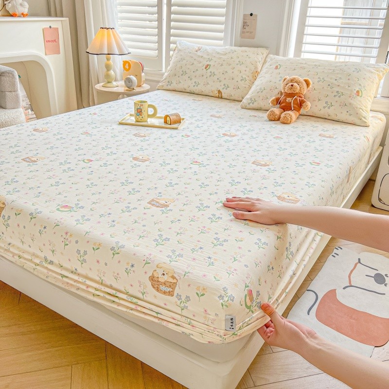 ผ้าปูที่นอนและปลอกหมอนลายดอกไม้น่ารัก ทำจากโพลีเอสเตอร์ สำหรับเตียงCadarsizeต่างๆ - รูปที่ 7