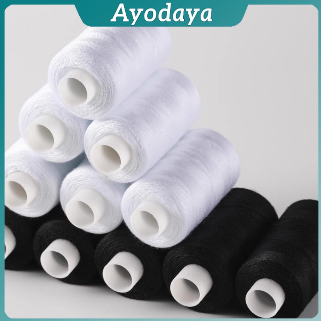 Ayo ด้ายเย็บผ้า 40/2 (โพลีเอสเตอร์) สีดำกับสีขาว ด้ายจักรเย็บผ้า เครื่องมือเย็บผ้า DIY ความยาว 500 m Sewing thread - รูปที่ 4