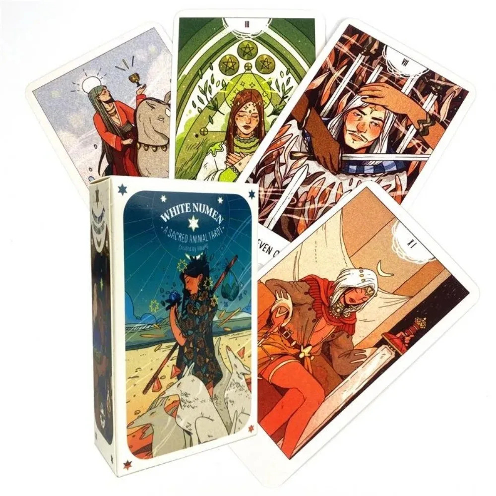 White Numen A Sacred Animal Tarot Cards Deck เกมกระดานภาษาอังกฤษ Family Friend Borad Game