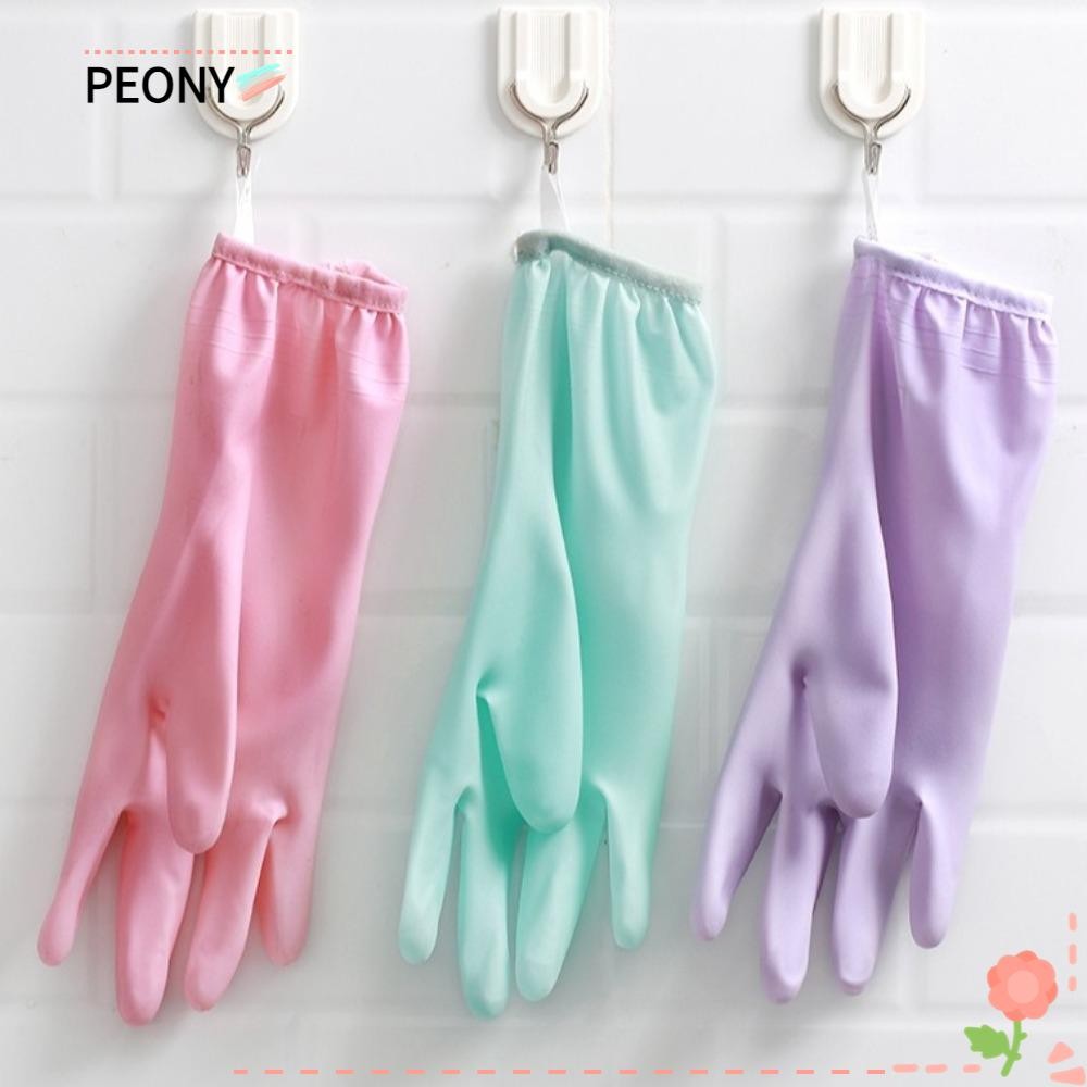 PEONYPAVILION ถุงมือยาง, สายยางยืดทําความสะอาดเครื่องมือถุงมือล้างจาน, กันน้ํา 31 ซม. ถุงมือยางลาเท็กซ์ในครัวในครัวเรือน