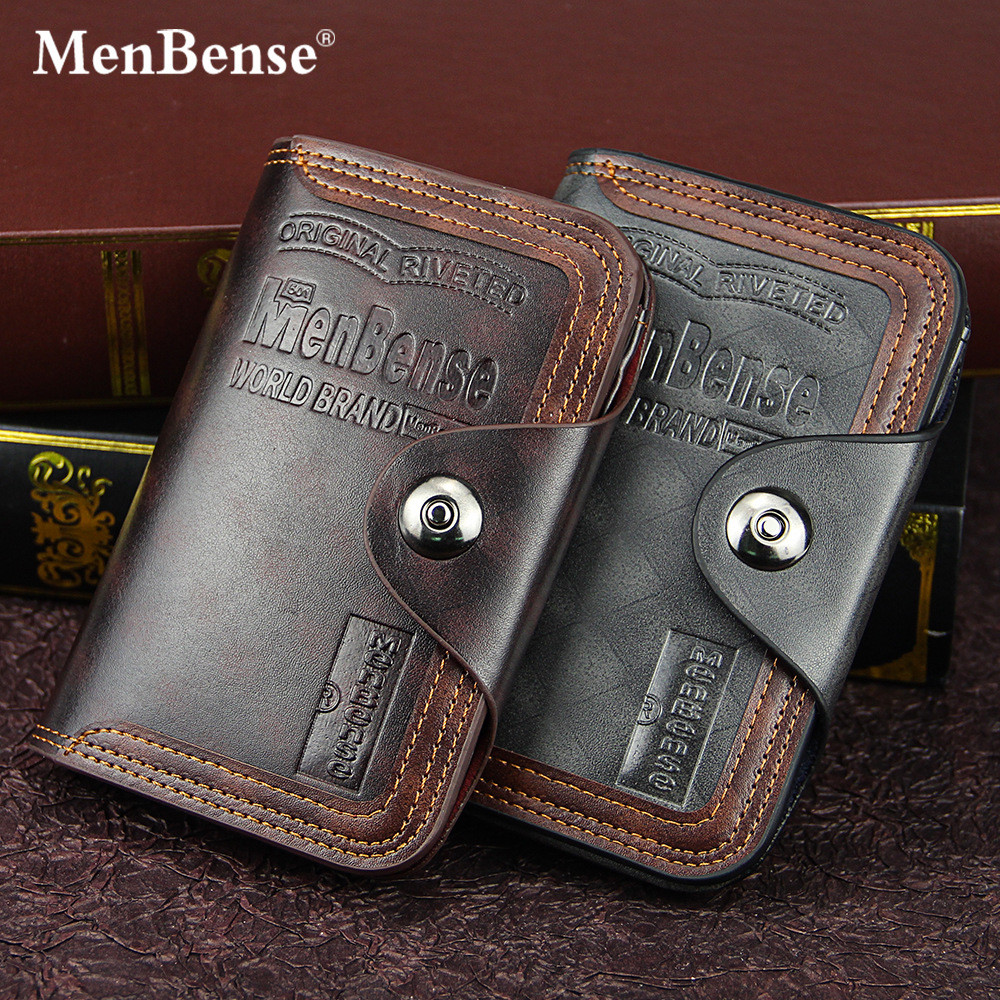 K0TH    ⬅⬆8 ️ ⃣ MenBense Money Short Style Fashion Large Capacity Magnetic Buckle Tri-fold Wallet 25