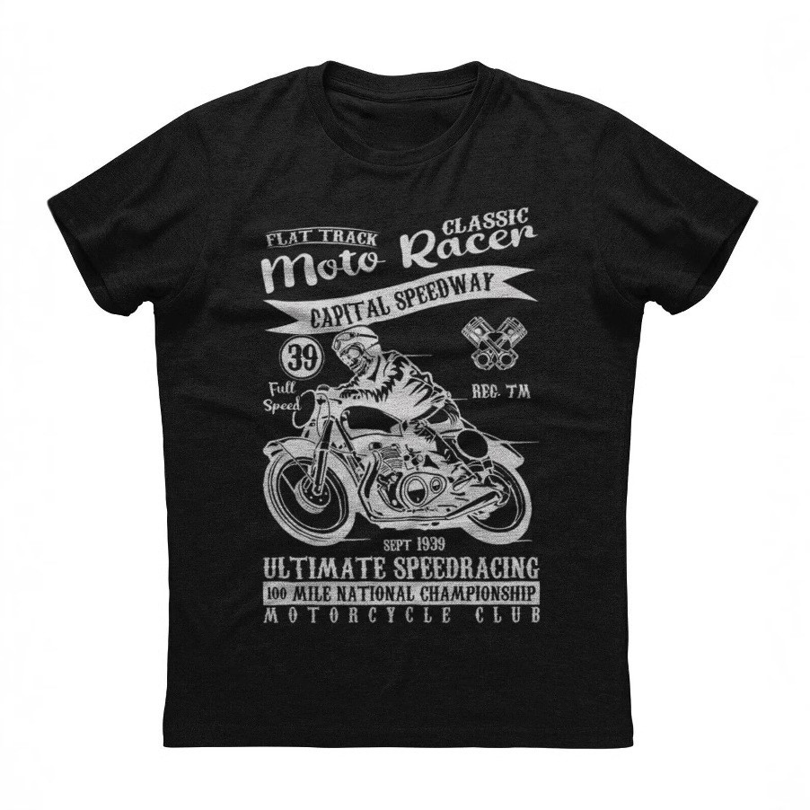 Track Moto RacerVintageMotorcyclistCOD Classic FlatT-Shirt棉 ZDJD