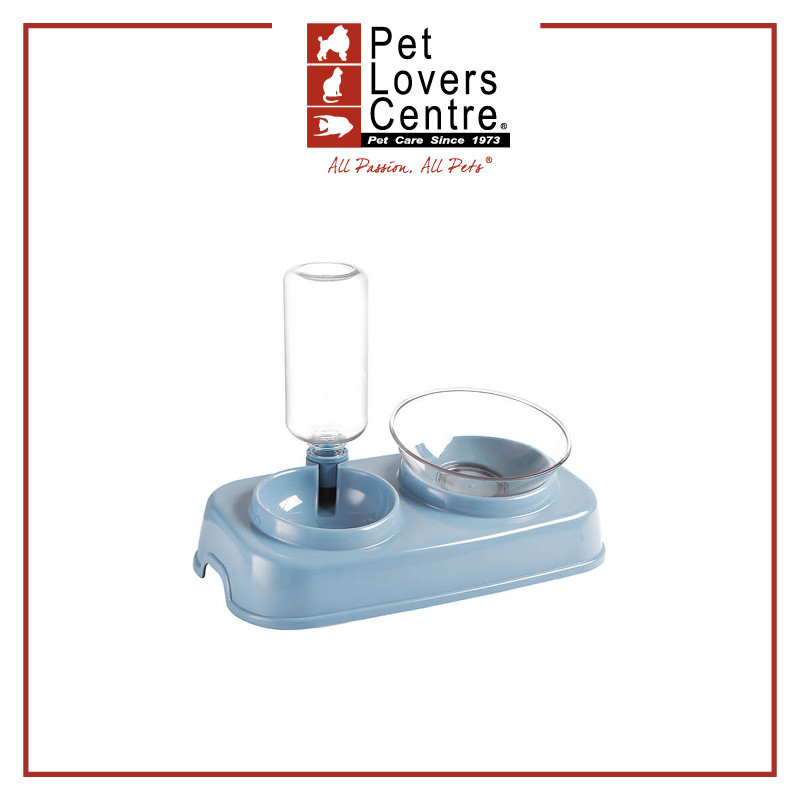 Trustie 2in1 Bowl And Water Feeder (สีน้ําเงิน) 480ml