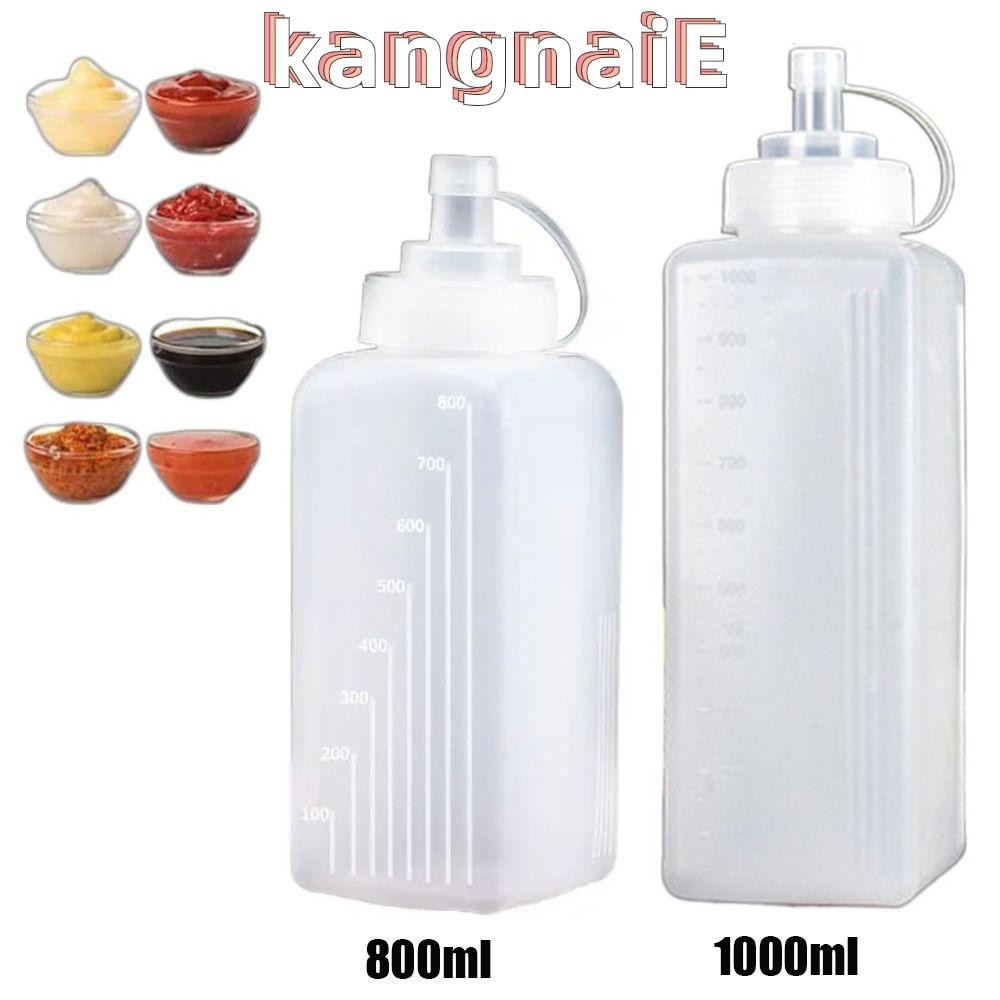 KANGNAI 800/1000ml ขวดบีบซอส, ขวดใส่เครื่องปรุงกันฝุ่น PE, อุปกรณ์ครัวขนมหวานซอสน้ําส้มสายชูอุปกรณ์ค