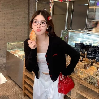 L.A Shop🌟พร้อมส่ง เสื้อคาร์ดิแกรนแขนยาว คาร์ดิแกน ผ้าไหมพรมน่ารักมากๆ สไตล์เกาหลี"Z-K117"