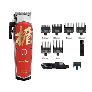 Madeshow M10 + Professional ตัดผมตัดผม 0 มม.หัวล้านTrimmer 2200mAh 7000 RPM FinishingผมClipperสําหรับMan Madeshow M11