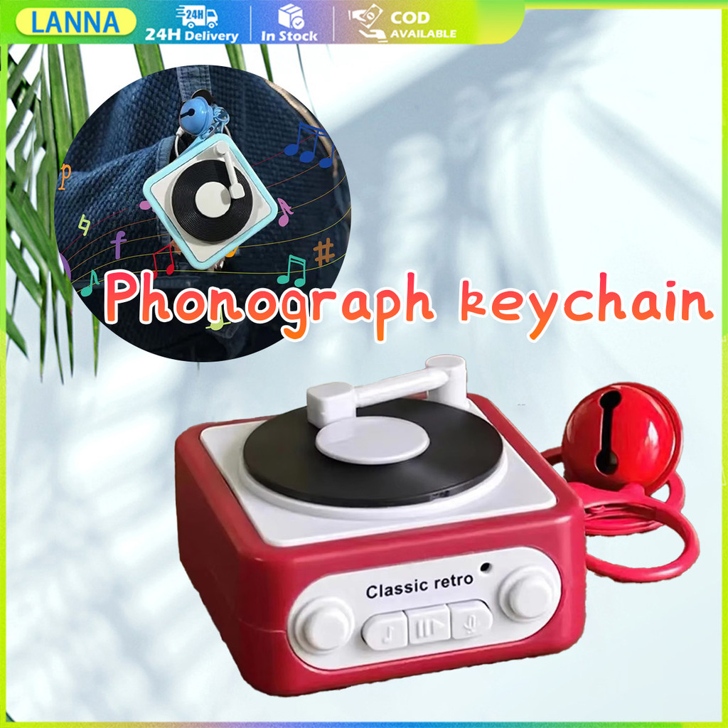 ร้านอยู่ที่ไทย พวงกุญแจเครื่องบันทึกเสียง วัสดุABS ขนาดเล็ก มีเพลง แบบน่ารักวินเทจ บันทึกเสียงได้ ห้อยการะเป๋าได้