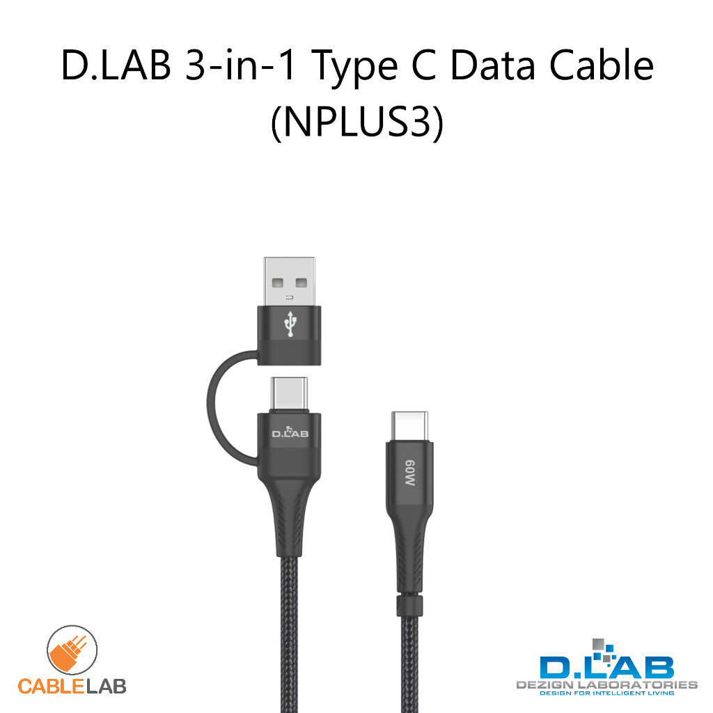 D.LAB 3in1 60W Type C สายชาร์จ NPLUS3HT99 OAEB