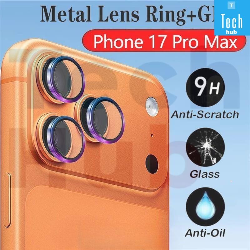 วงแหวน ฟิล์มกระจกเลนส์กล้อง สำหรับ lPhone17, 17Pro Max, 17Air 17ProMax16e, 16Plus 16Pro For lPhone17