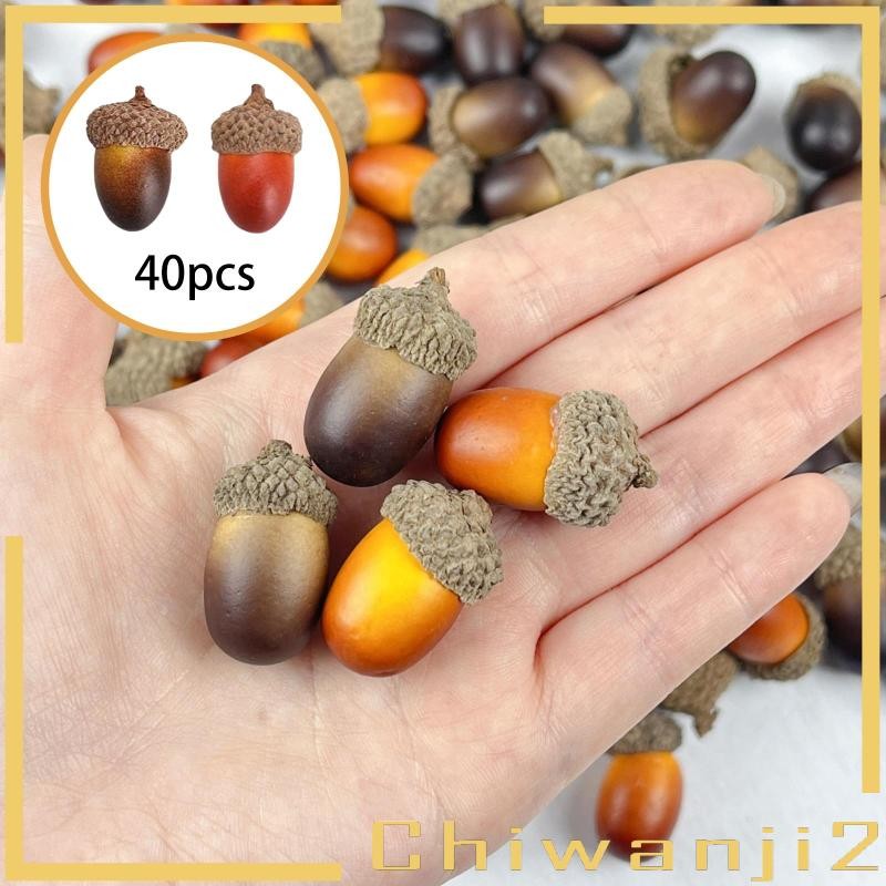 40x ประดิษฐ์ Acorns Oak Nut พืชรุ่นสําหรับฤดูใบไม้ร่วงโปรดปรานบ้านไร่