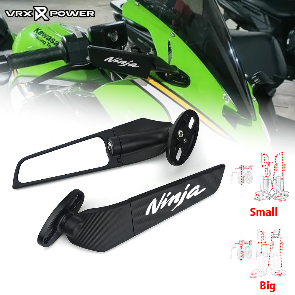 สําหรับ KAWASAKI Ninja400 Ninja500 ZX25rr รถจักรยานยนต์ Winglet กระจกอลูมิเนียม Stealth Wing กระจกมองหลัง