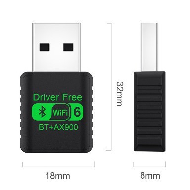 WiFi6 การ์ดเครือข่ายไร้สาย USB แบบไร้คนขับ 900M Mini AX900 เครื่องส่งสัญญาณตัวรับสัญญาณ WiFi ไร้สาย