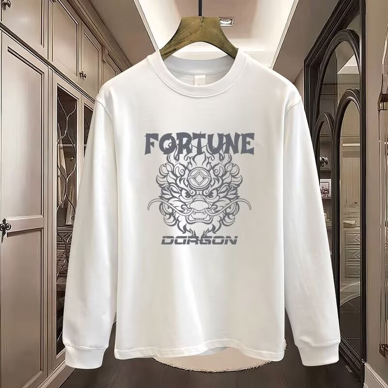 COD 2025 Trendy Brand Long Sleeve T-Shirt for Men Heavyweight Plus Size Base Shirt Crew Neck Top Spr