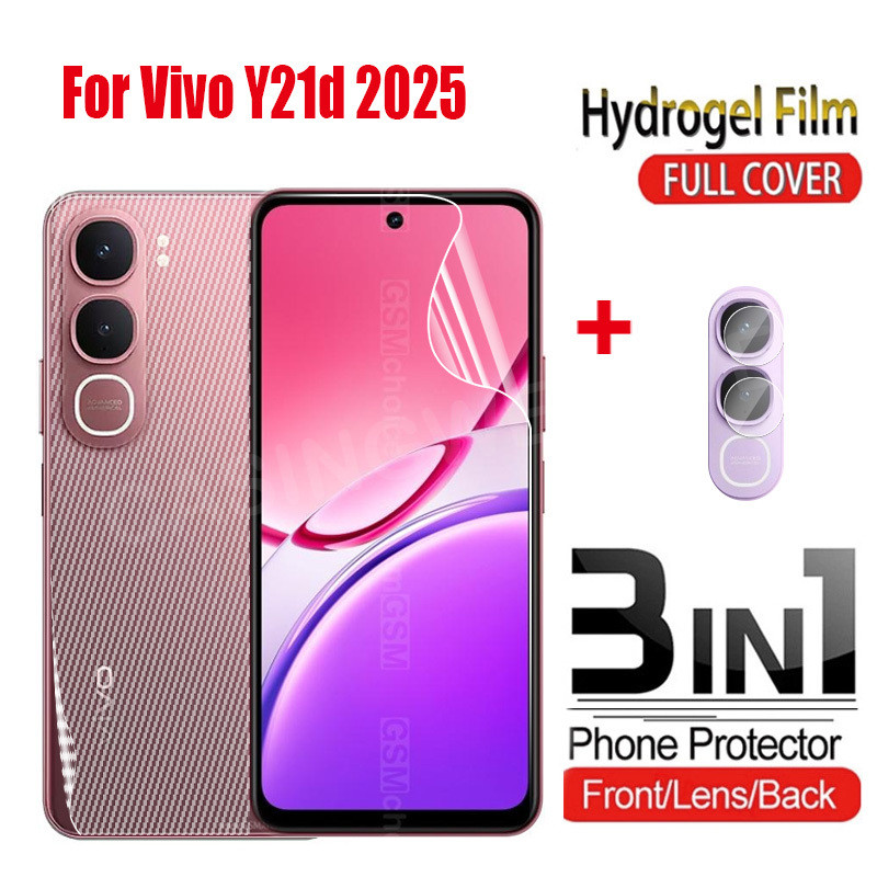 ป้องกันหน้าจอสําหรับVivo Y21d Y21 d 4G 5G 2025 เลนส์ด้านหลังด้านหน้าคลุมทั้งหมดป้องกันHydrogelกล้องด้านหลังป้องกันฟิล์ม
