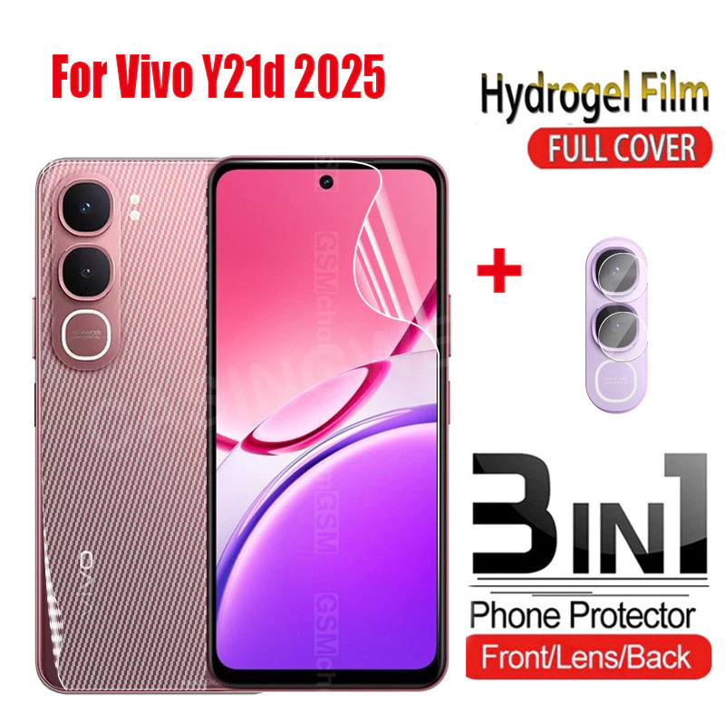 ป้องกันหน้าจอสําหรับVivo Y21d Y21 d Y31 Y31s Y31d Pro Y111d 4G 5G 2025 ด้านหน้าด้านหลังเลนส์คลุมทั้งหมดป้องกันHydrogelกล้องด้านหลังป้องกันฟิล์ม