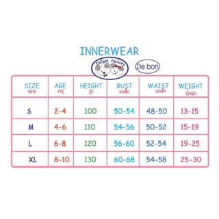 DE BON เสื้อกล้ามเด็กผู้ชายและเด็กหญิง ลายผลไม้-แมว สำหรับเด็ก 2 - 10 ปี 1แพค บรรจุ 2 ตัว รุ่น EV2R20