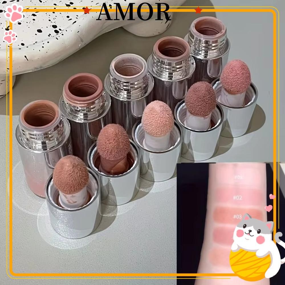 AMOR Liquid Blush Cream, สไตล์เกาหลี Smooth Pink Blusher, อเนกประสงค์ Low Saturation Brightening Nat