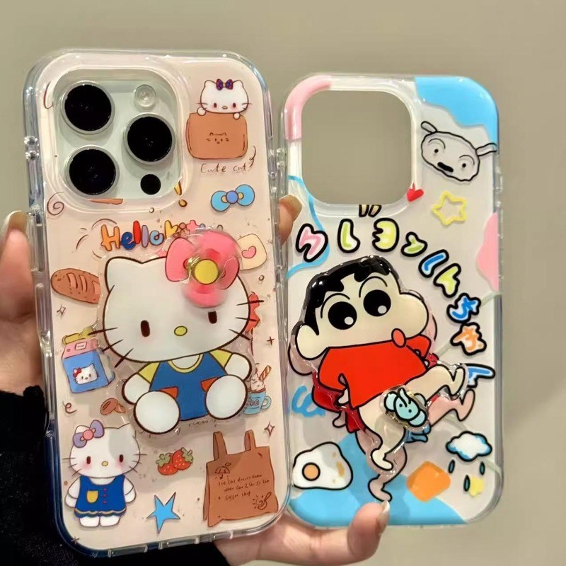 เคสโทรศัพท์การ์ตูนน่ารัก + สําหรับ IPhone 11 16 15 14 13 12 Pro Xs Max XR X 7 8 Plus Ins เกาหลี Glitter Edge ปลอกเคสบางพิเศษ Soft TPU กันชนกันกระแทกฝาครอบป้องกัน – โปรปัง