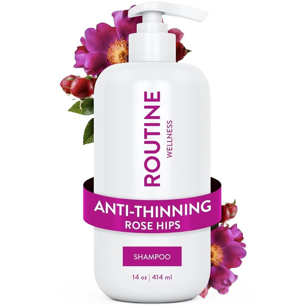 Routine Wellness Anti-Thinning Shampoo for Thinning Hair - Biotin DHT Blocker Women & Men - Color Sa