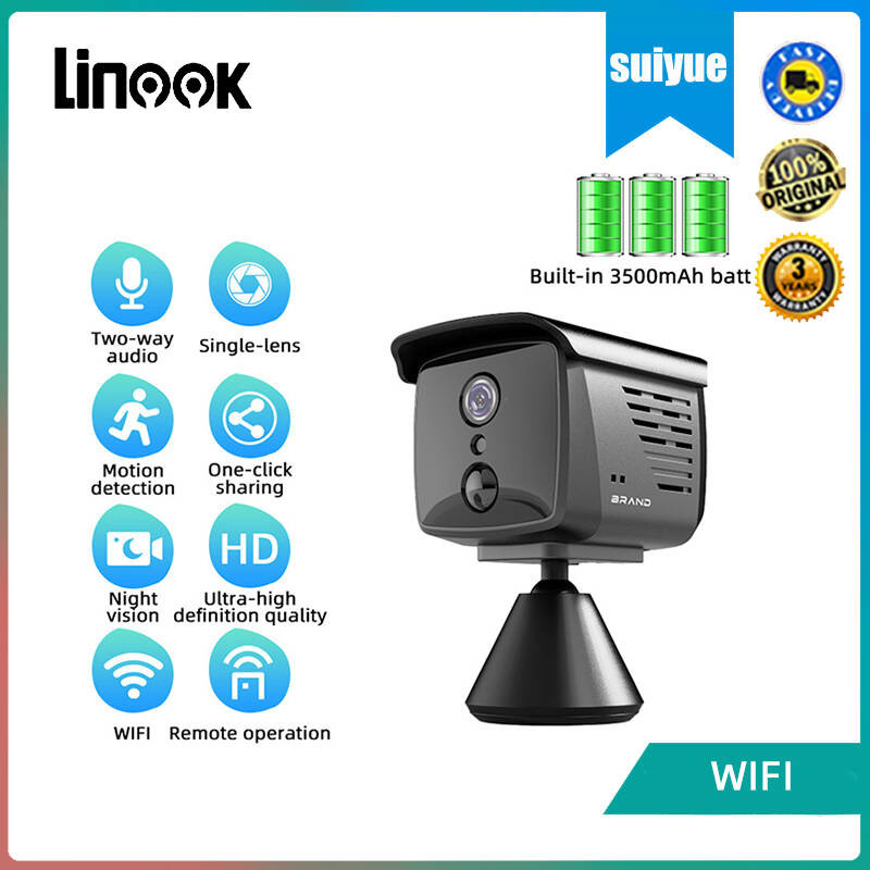 Linook กล้องวงจรปิดไร้สายในร่ม WiFi 8MP พร้อมแบตเตอรี่ในตัวและการตรวจจับการเคลื่อนไหว 3500mAh สะดวก