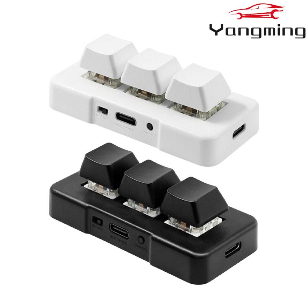 YANGMING คีย์บอร์ด, คีย์บอร์ดปรับแต่งขนาดเล็ก 3 คีย์, สีดําสีขาว USB + BT Dual-mode MK321U MK321G MK