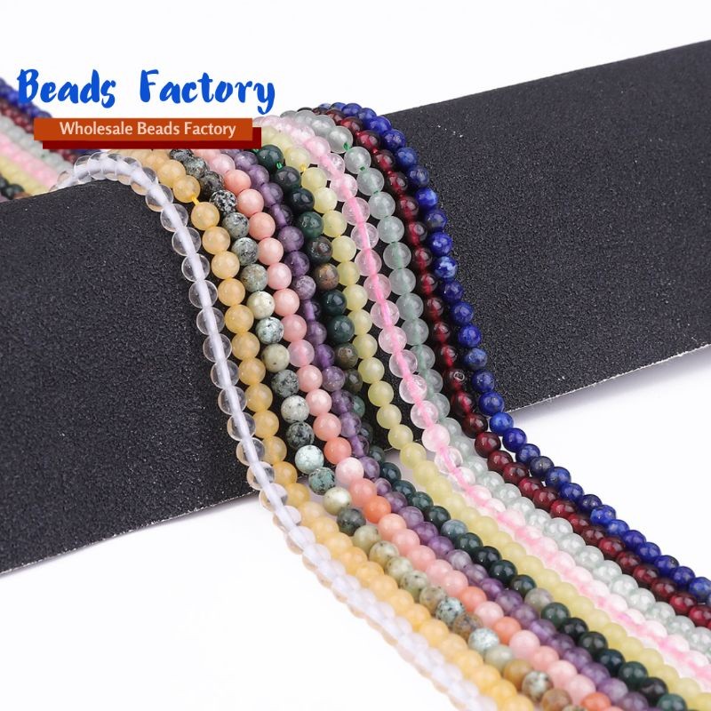WHOLESALE 4MM NATURAL ROUND NATURAL STONE สําหรับ MAKING BRACELETS และสร้อยคอ PART 1 เม็ด
