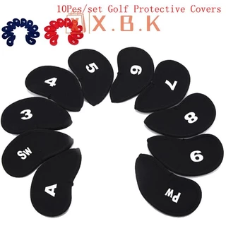 HSTH 10 ชิ้น Neoprene Golf Club Putter Cover Wedge Iron ป้องกัน Headcovers ชุด ร้อน