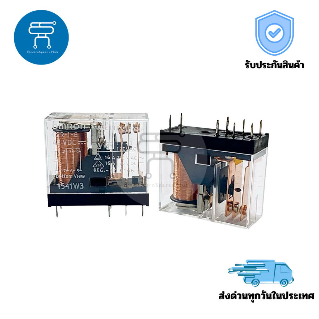 รีเลย์ G2R-1-E 48VDC 16A 8 ขา สำหรับวงจรควบคุมและอุปกรณ์ไฟฟ้ากำลังสูง มีสินค้าพร้อมส่งในไทย