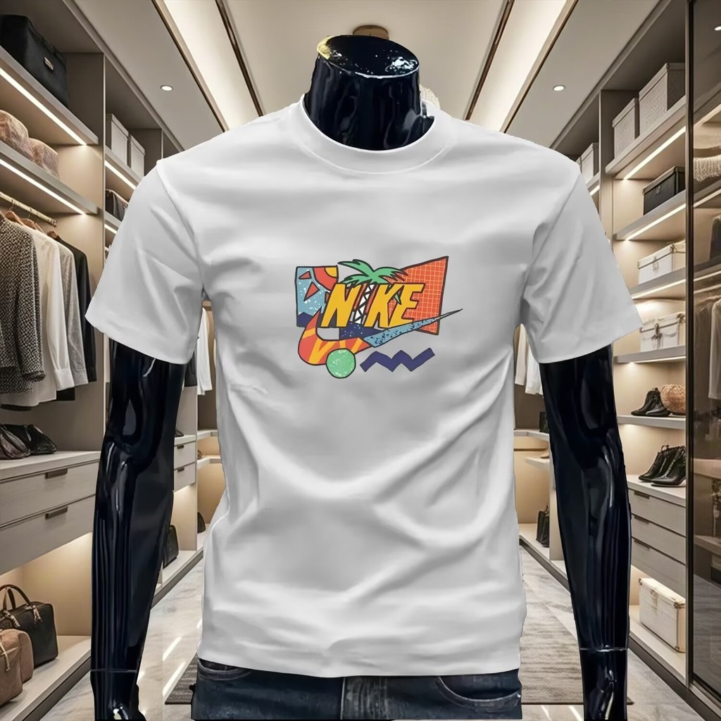 2025 NEW 2025 Casual New Short Sleeve T-Shirt Men's Trendy Brand Summer Loose 2025 New Internet Cele