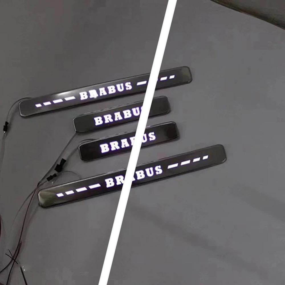 LED แผ่นธรณีประตูแถบเกณฑ์สําหรับ Benz G Class W463A W464 G500 2020 + เท้าด้านข้างพร้อมไฟต้อนรับ