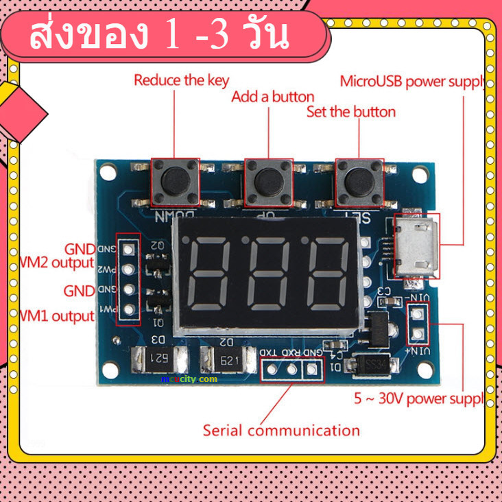 2 Channel Rectangle Wave Signal Generator Module PWM Pulse Frequency 1Hz-150KHz