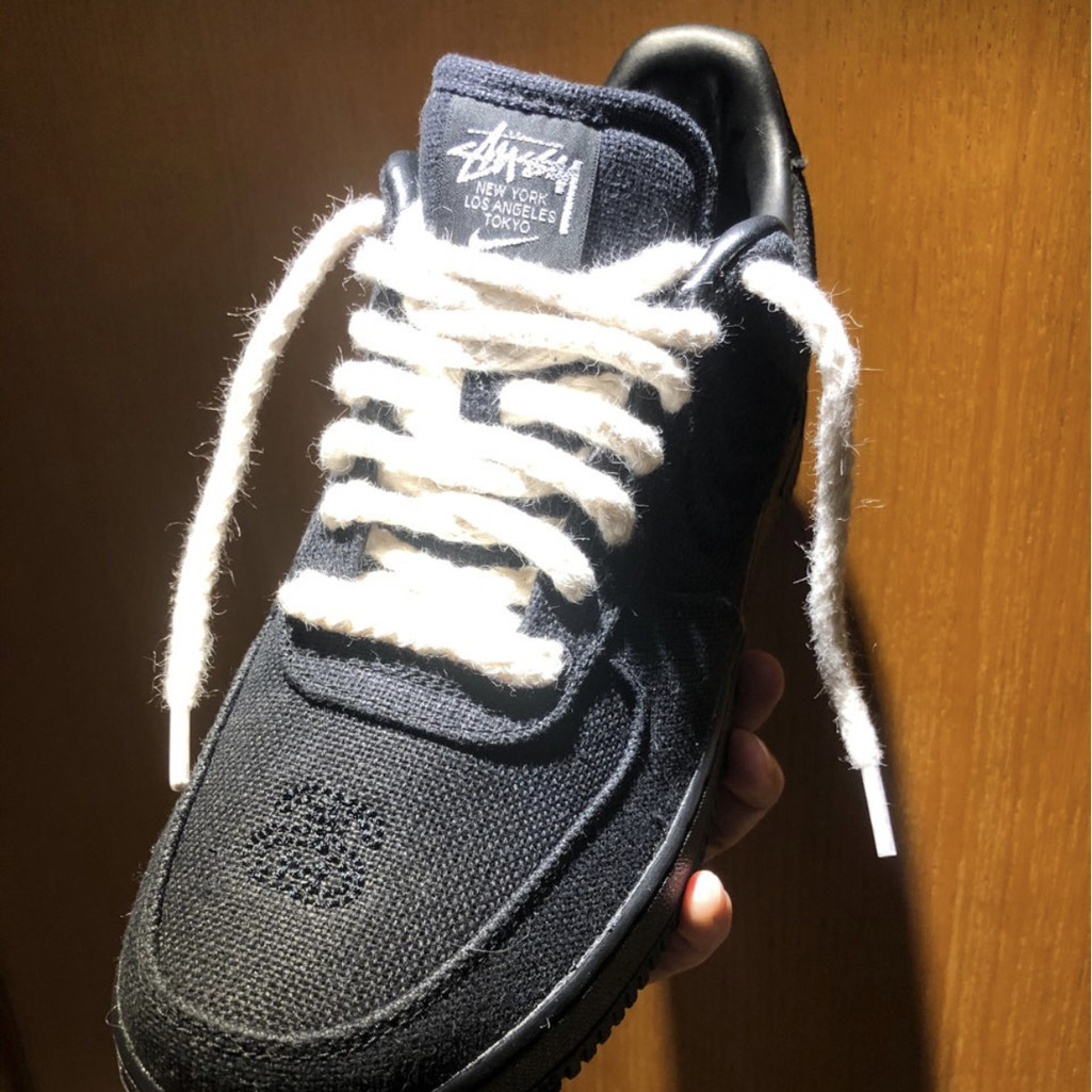 เชือกรองเท้าฝ้ายลินินสำหรับ AF1 Low และ Dunk สีเบจ ขาว และดำ