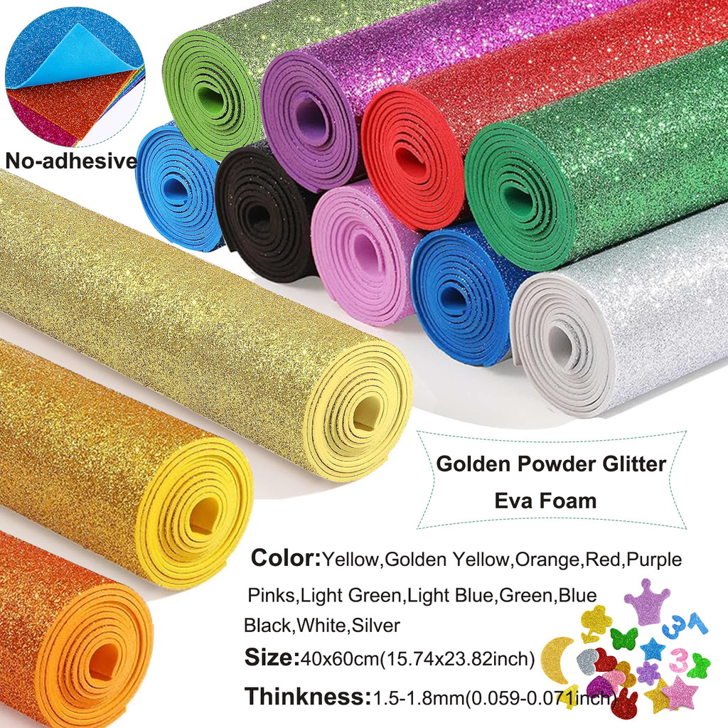 DIY Glitter Foam Sheets – 40x60 cm Sparkle Paper for Cutouts, Crafts & Decorations