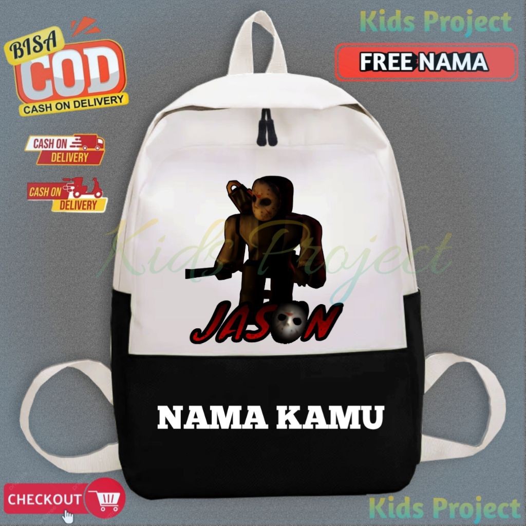 Killers Jason Forsaken Roblox Character Childrens Backpack - กระเป๋าเป้โรงเรียนเด็กแบบกําหนดเอง - กร