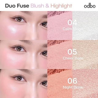 odbo Duo Fuse Blush & Highlight บลัชออน & ไฮไลท์เตอร์ เนื้อละเอียด เนียนนุ่ม (OD1333)
