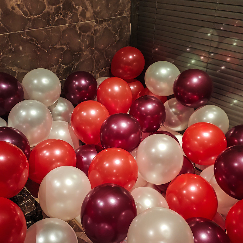 100ชิ้นมุก10นิ้วลูกโป่งน้ํายางฉลองงานแต่งงานตกแต่งห้องจัดงานแต่งงานเทศกาลพรรคลูกโป่ง - รูปที่ 7