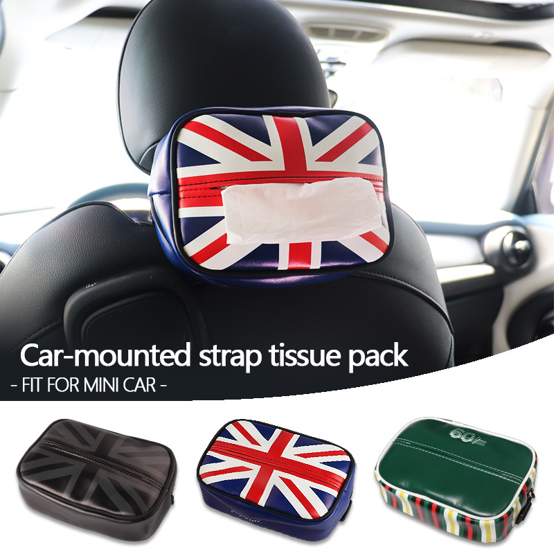 1ชิ้นรถหนังกล่องกระดาษทิชชูสําหรับมินิทั้งหมดชุดรถที่นั่งพนักพิงแขวนกล่องกระดาษทิชชูที่เท้าแขนกล่องรถอุปกรณ์ตกแต่งภายใน