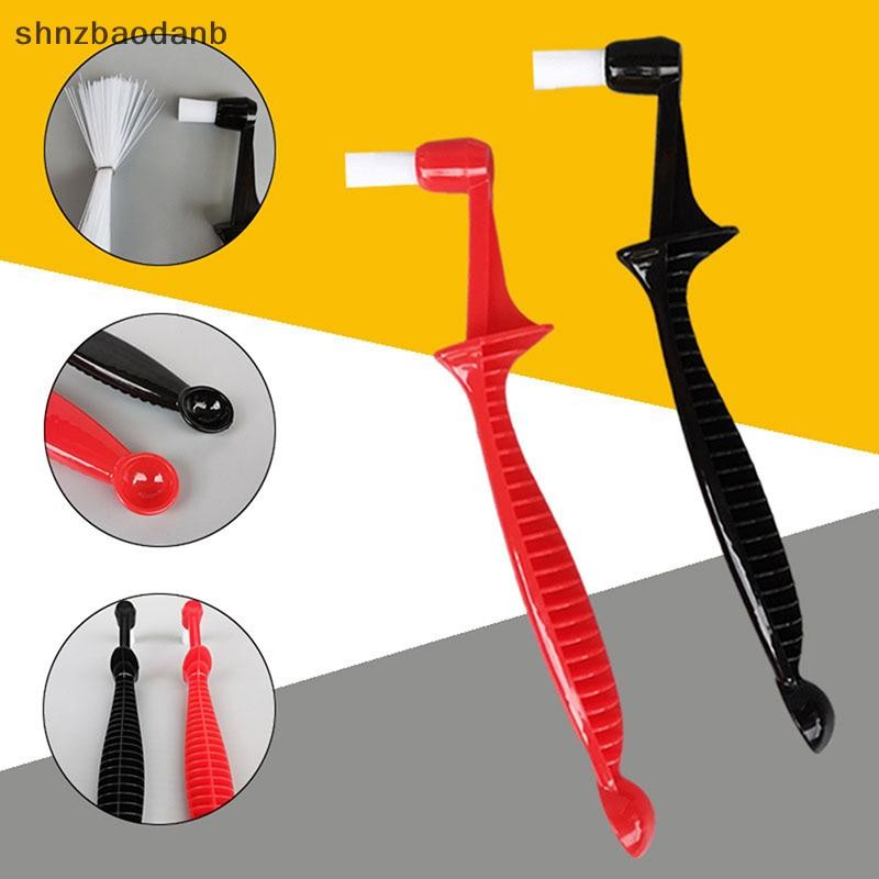 [shnzbaodanb] 1PC Coffee Brush Espresso Coffee Machine แปรงทําความสะอาดด้ามยาวแบบบูรณาการ Two-In-One