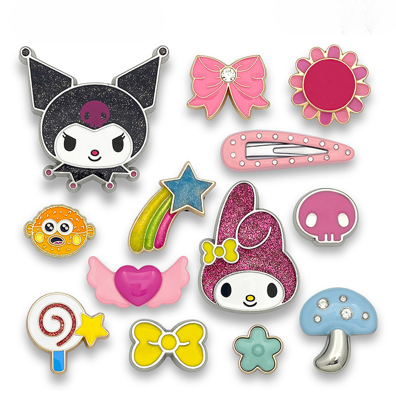 JlBT1 Shoe Charms Metal Pink girl  Shoes Accessories  DIY shoe buckle Shoe clip-on ราคา ถูกที่สุด ดีลบีเคเค แกลเลอรีภาพที่ 7
