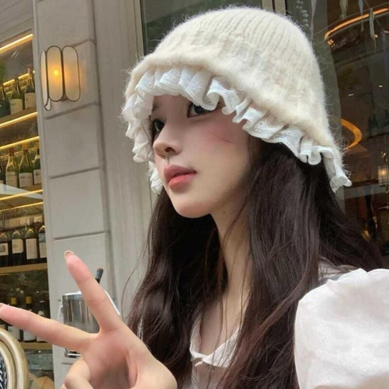 👒【หมวกฟิสเชอร์ลูกไม้สไตล์เกาหลี】รุ่นใหม่ปี 2026 ต้องมีใน! ดิไซน์ช่วยให้ใบหน้าดูเล็กลง ทั้งอุ่นและสวย