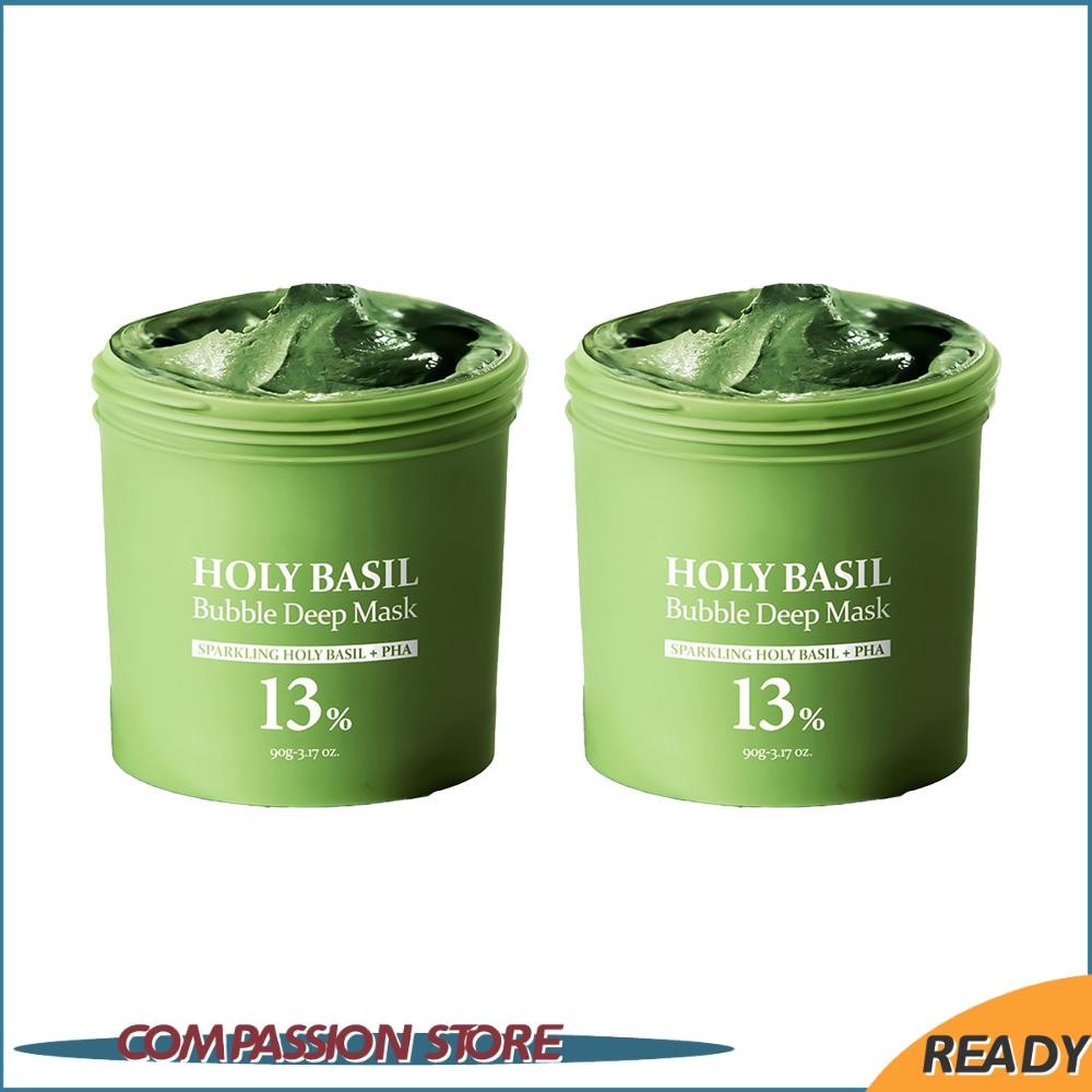 Holy Basil Bubble Deep Mask SPARKLING HOLY BASIL + PHA 13% สําหรับทุกสภาพผิว Deep Cleaning Facial Ma