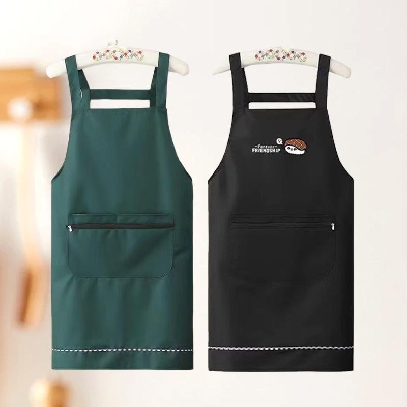 ซผ้ากันเปื้อนกระเป๋ามีซิป ผ้ากันน้ำ Cooking Apronผ้ากันเปื้อนกันน้ำ กระเป๋าหน้ามีซิป
