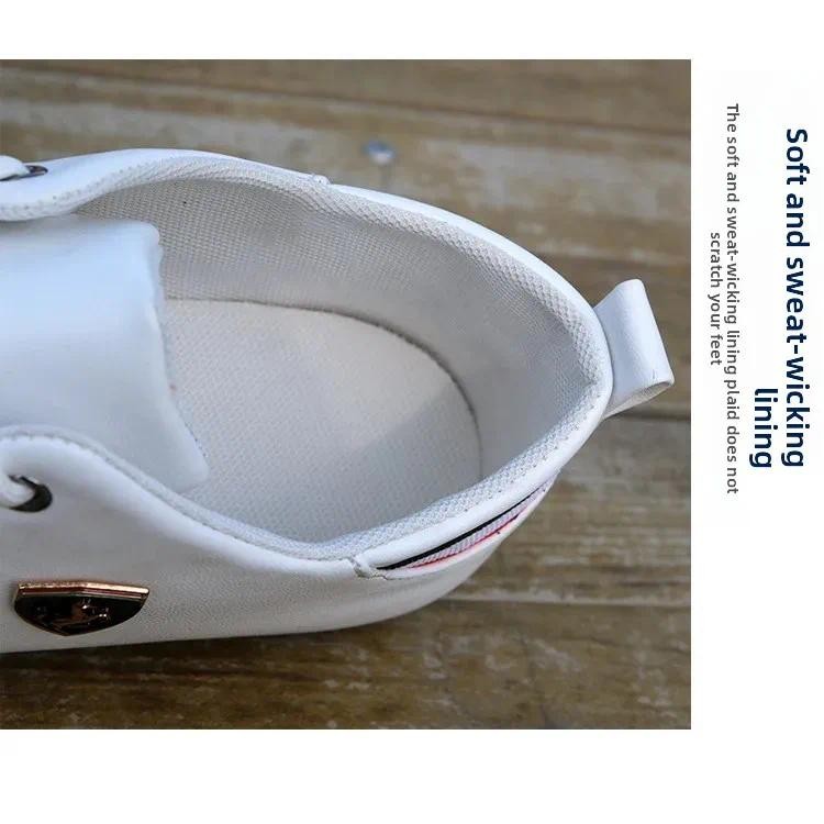 รองเท้าลําลองอินเทรนด์สําหรับผู้ชายรองเท้าหนังขนาดเล็กสังคมเยาวชนสไตล์เกาหลียางแต่เพียงผู้เดียวผู้ใหญ่รองเท้าโลหะตกแต่ง - รูปที่ 6