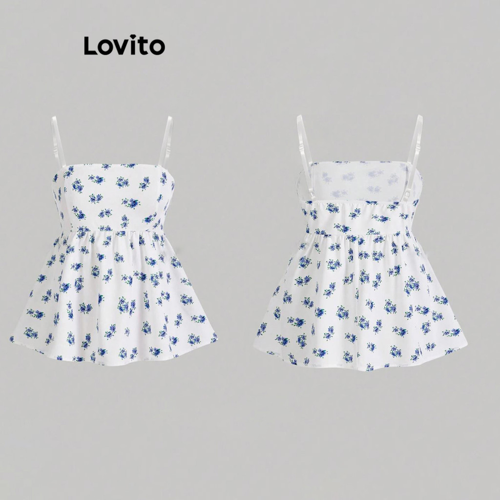 Lovito โบฮีเมียนเสื้อกล้าม ลายเดซี่เสื้อกล้ามลายดอกไม้สําหรับผู้หญิง L92AD983