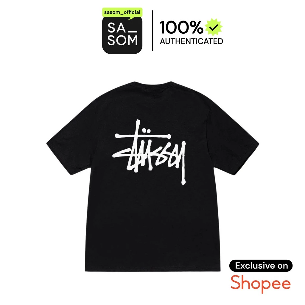 Stussy Basic Stussy Tee Black (SS24) | ของแท้ ตรวจสอบโดย SASOM
