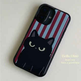 แมวน่ารักสีดําเคสโทรศัพท์ Anti-Fall สําหรับ iPhone 17 Promax 16 Promax 15 Promax 11 12 13 17 14plus 15plus 16e 16plus 15pro 17air